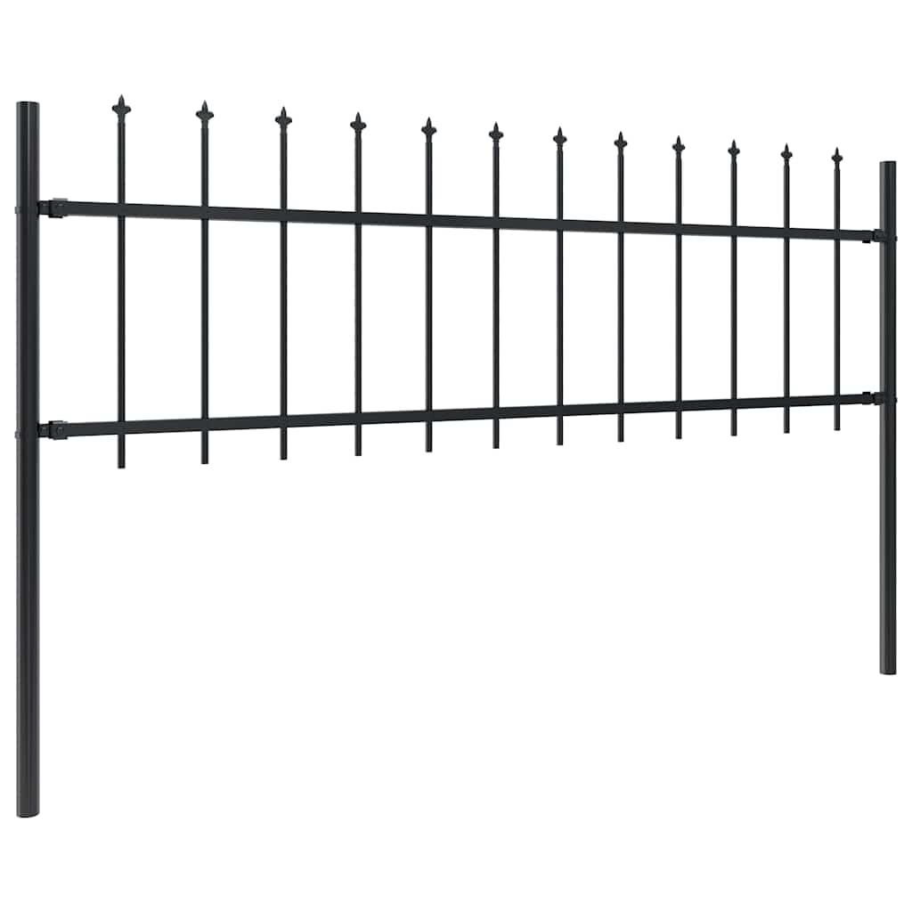 vidaXL Gard de grădină cu vârf tip suliță din oțel 537x60 cm, negru