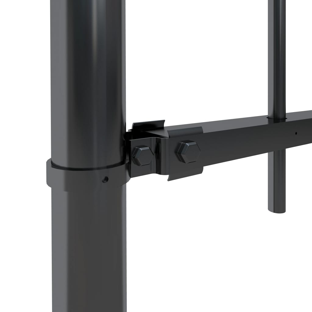 vidaXL Garden Fence with Spear Top Steel 200.8"x23.6" Black