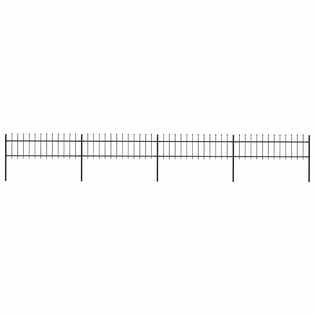 vidaXL Gartenzaun mit Speerspitzen Stahl 6,8 x 0,6 m Schwarz