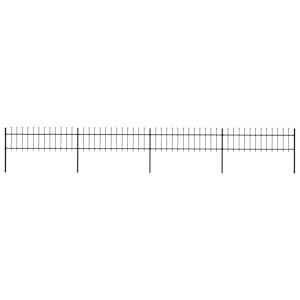Zahradní plot s kopím nahoře ocelový 714,5 x 60 cm černý - obrázek 1