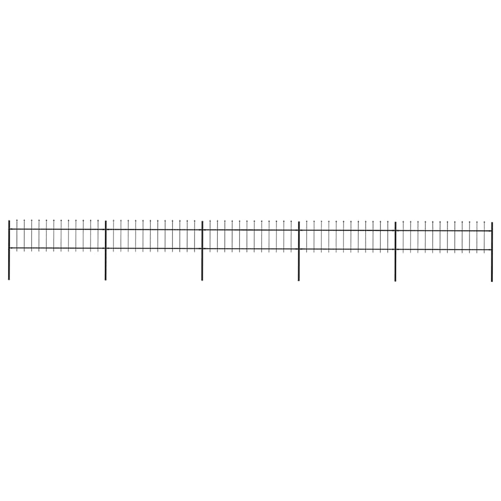vidaXL Gartenzaun mit Speerspitzen Stahl 8,5 x 0,6 m Schwarz