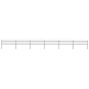 Vrtna ograja s suličastim vrhom jeklo 1070x60 cm črna