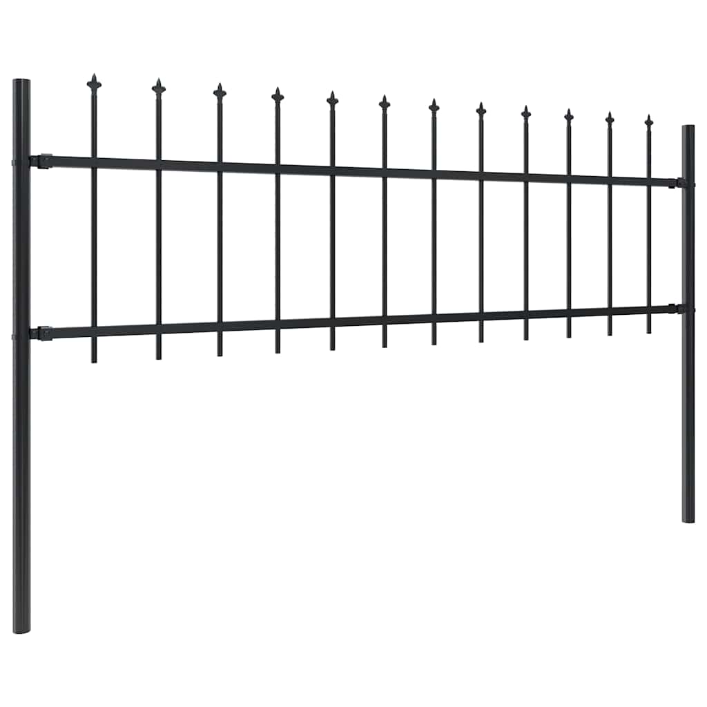 vidaXL Gard de grădină cu vârf tip suliță din oțel 1070x60 cm negru