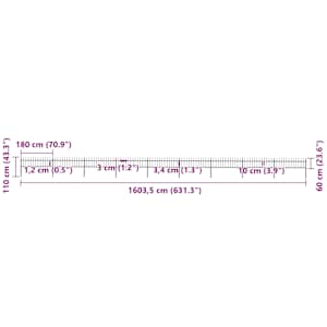 Zahradní plot s kopím nahoře ocelový 1603,5 x 60 cm černý - obrázek 5