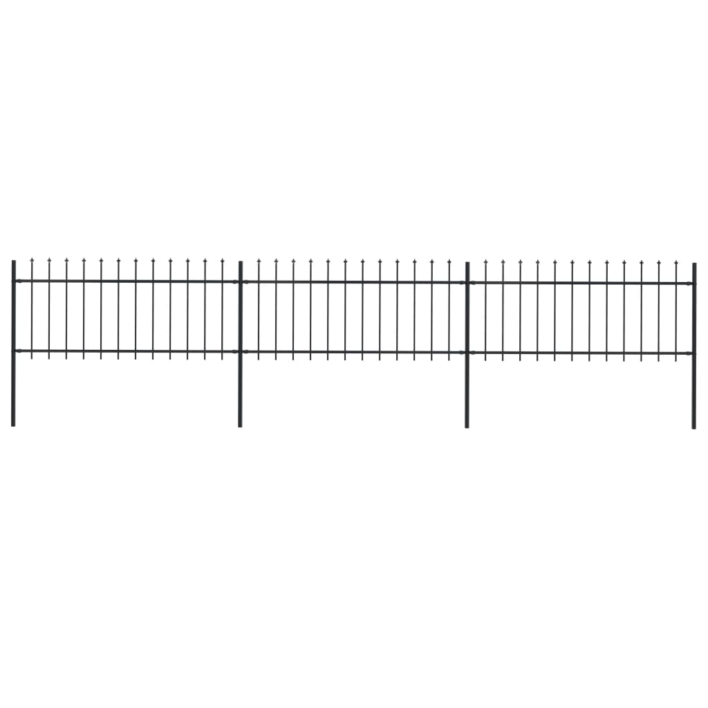 vidaXL Gard de grădină cu vârf suliță, negru, 5,1 x 0,8 m, oțel de la vidaxl imagine noua