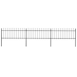 Zahradní plot s kopím nahoře ocelový 537 x 80 cm černý - obrázek 1