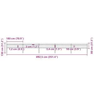 Zahradní plot s kopím nahoře ocelový 892,5 x 80 cm černý - obrázek 5
