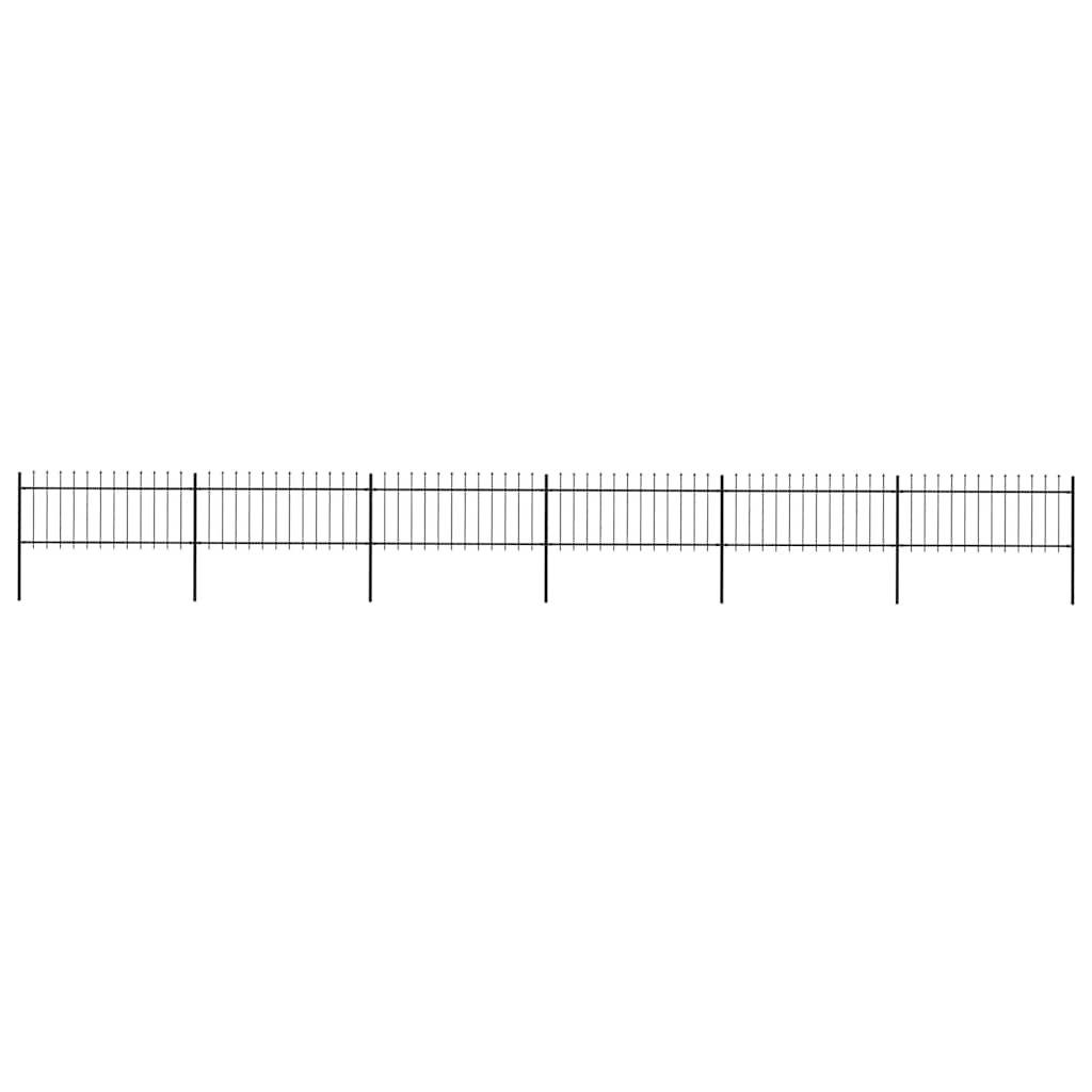 vidaXL Gartenzaun mit Speerspitzen Stahl 10,2 x 0,8 m Schwarz