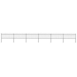 Vrtna ograja s suličastim vrhom jeklo 1070x80 cm črna