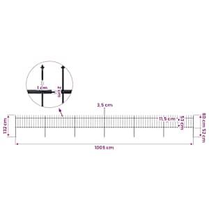 Zahradní plot s kopím nahoře ocelový 1005 x 80 cm černý - obrázek 5