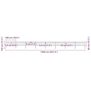 Zahradní plot s kopím nahoře ocelový 1426 x 80 cm černý - obrázek 5