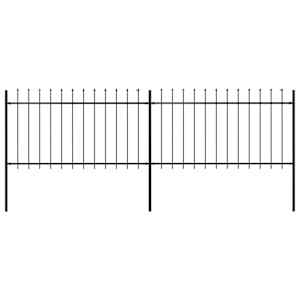 Vrtna ograja s suličastim vrhom jeklo 359x100 cm črna