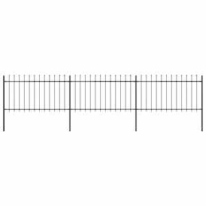 Zahradní plot s kopím nahoře ocelový 537 x 100 cm černý - obrázek 1