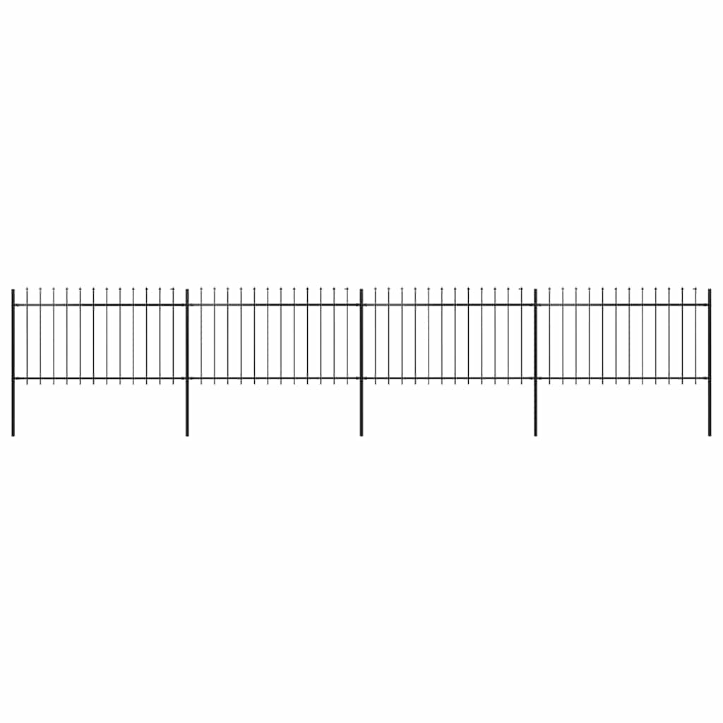 vidaXL Gartenzaun mit Speerspitzen Stahl 6,8 x 1 m Schwarz