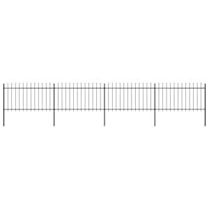 Zahradní plot s kopím nahoře ocelový 714,5 x 100 cm černý - obrázek 1