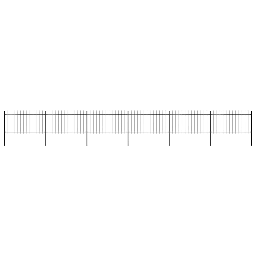 vidaXL Zahradní plot s kopím nahoře ocelový 1070 x 100 cm černý