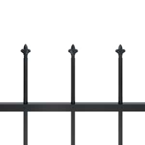 Zahradní plot s kopím nahoře ocelový 1426 x 100 cm černý - obrázek 4