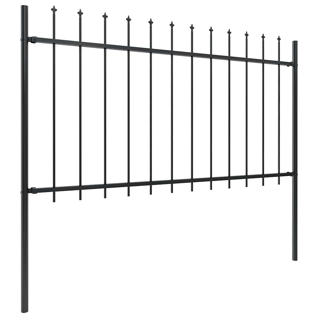 vidaXL Gard de grădină cu vârf tip suliță din oțel 1603,5x100 cm, negru