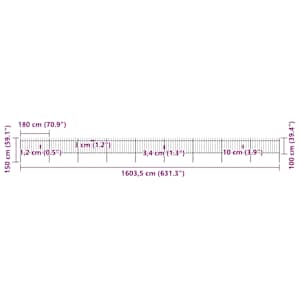 Zahradní plot s kopím nahoře ocelový 1603,5 x 100 cm černý - obrázek 5