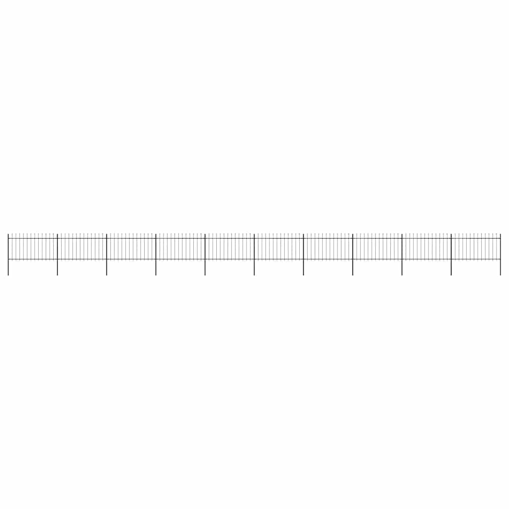 vidaXL Zahradní plot s kopím nahoře ocelový 1781,5 x 100 cm černý