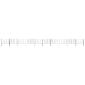 Zahradní plot s kopím nahoře ocelový 1781,5 x 100 cm černý - obrázek 1
