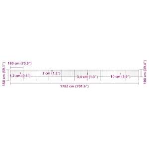 Zahradní plot s kopím nahoře ocelový 1781,5 x 100 cm černý - obrázek 5