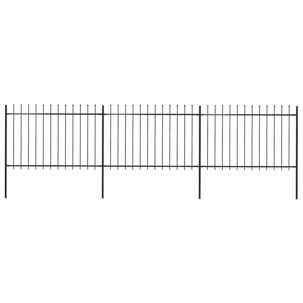 vidaXL Gard de grădină cu vârf tip suliță din oțel 537x120 cm, negru