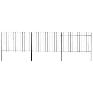 Zahradní plot s kopím nahoře ocelový 537 x 120 cm černý - obrázek 1