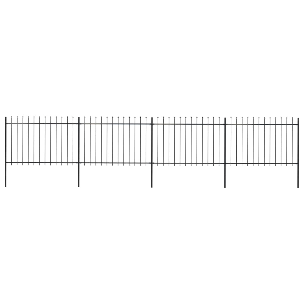 Puutarha-aita keihäänkärjillä 68×12 m teräs musta