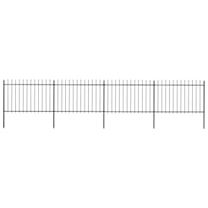 Zahradní plot s kopím nahoře ocelový 714,5 x 120 cm černý - obrázek 1