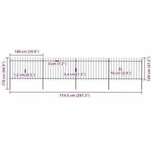 Zahradní plot s kopím nahoře ocelový 714,5 x 120 cm černý - obrázek 5