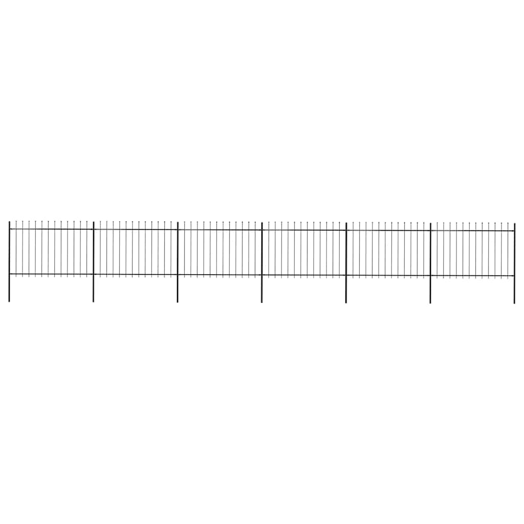 vidaXL Gard de grădină cu vârf tip suliță din oțel 1070x120 cm, negru