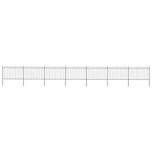 Vrtna ograja s suličastim vrhom jeklo 1248x120 cm črne barve
