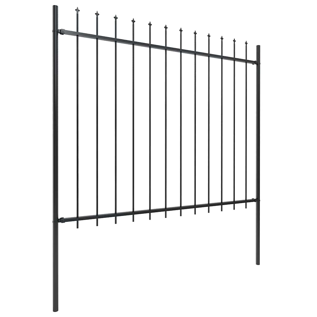 vidaXL Gard de grădină cu vârf tip suliță, oțel, 537x150 cm, negru