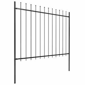 Zahradní plot s kopím nahoře ocelový 537 x 150 cm černý - obrázek 2