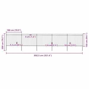 Zahradní plot s kopím nahoře ocelový 892,5 x 150 cm černý - obrázek 5