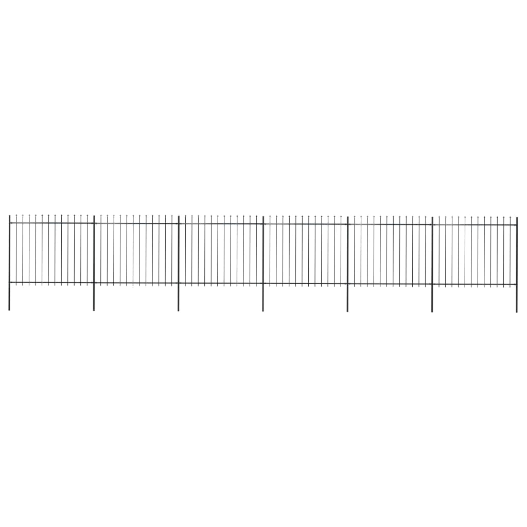 Puutarha-aita keihäänkärjillä 102×15 m teräs musta