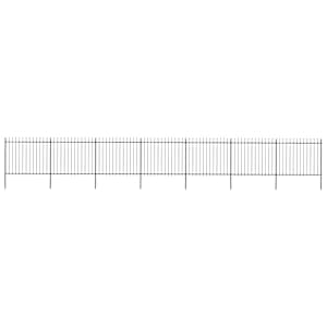 Zahradní plot s kopím nahoře ocelový 1248 x 150 cm černý - obrázek 1