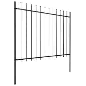 Zahradní plot s kopím nahoře ocelový 1248 x 150 cm černý - obrázek 2