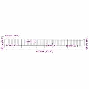 Zahradní plot s kopím nahoře ocelový 1781,5 x 150 cm černý - obrázek 5