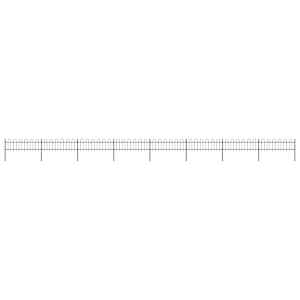 Vrtna ograja z obročem na vrhu jeklo 1426x60 cm črna