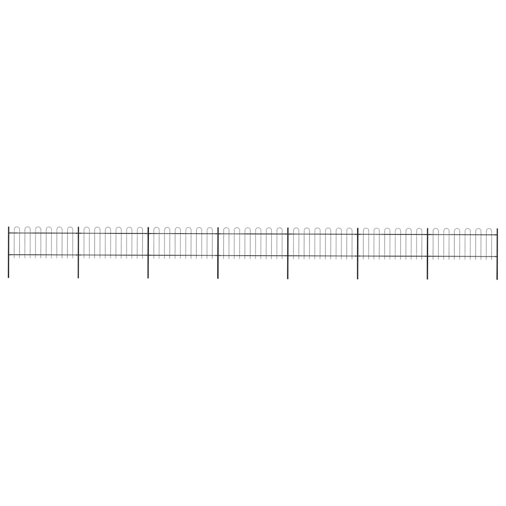 vidaXL Gartenzaun mit Bügel-Design Stahl 11,9 x 0,8 m Schwarz