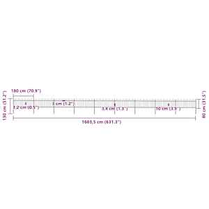Zahradní plot s obloukem nahoře ocelový 1603,5 x 80 cm černý - obrázek 5