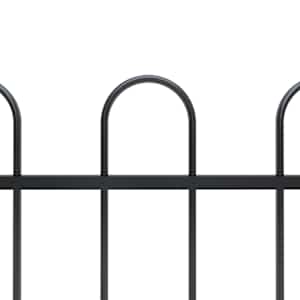Zahradní plot s obloukem nahoře ocelový 1603,5 x 100 cm černý - obrázek 3