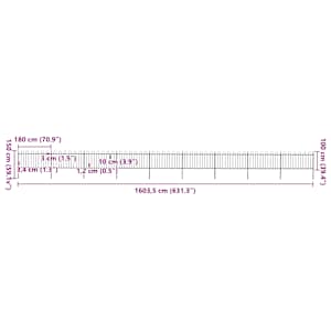 Zahradní plot s obloukem nahoře ocelový 1603,5 x 100 cm černý - obrázek 5