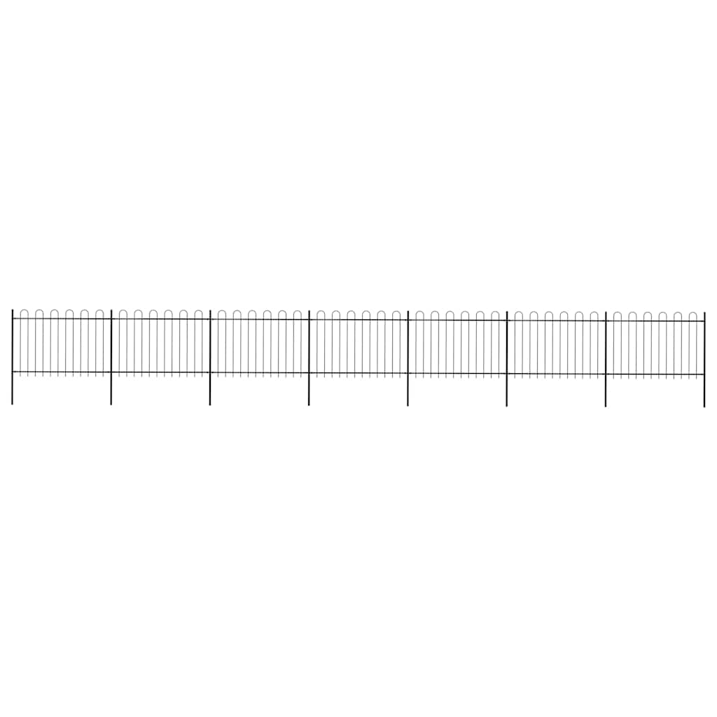 vidaXL Gartenzaun mit Bügel-Design Stahl 11,9 x 1,2 m Schwarz