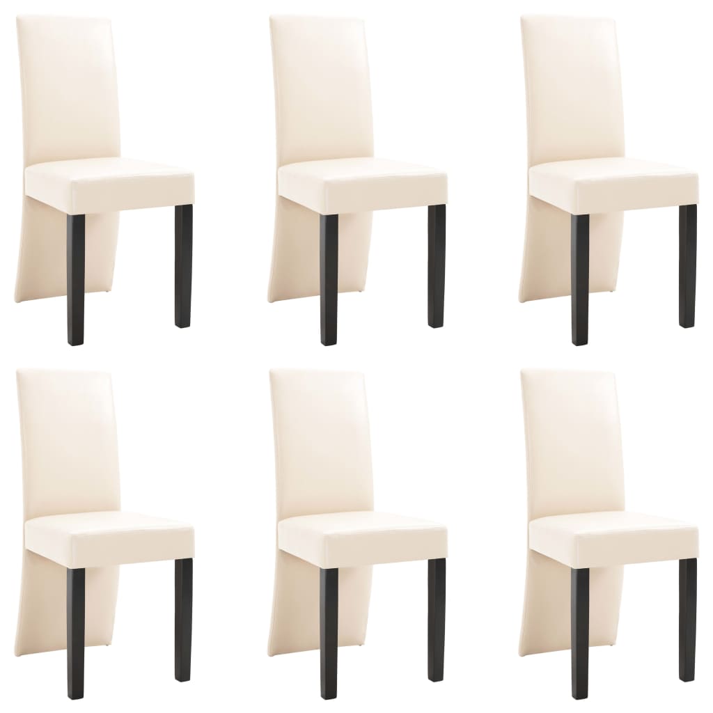 

vidaXL Dining Chairs 6 pcs Cream Faux Leather