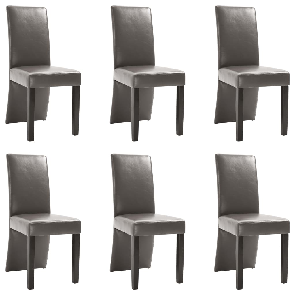 

vidaXL Dining Chairs 6 pcs Gray Faux Leather