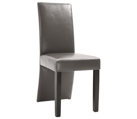 vidaXL Dining Chairs 6 pcs Gray Faux Leather