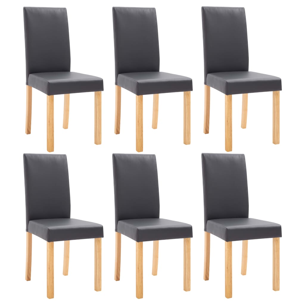 

vidaXL Dining Chairs 6 pcs Gray Faux Leather